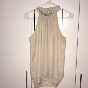 Jeweled neckline halter